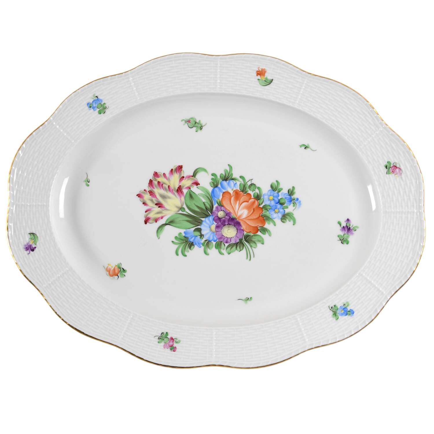 Printemps (BT) 14" Oval Serving Platter by Herend-1