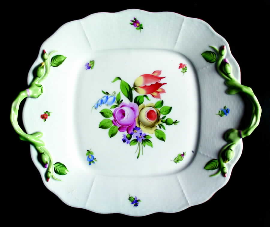 Printemps (BT) Square Handled Cake Plate by Herend-1