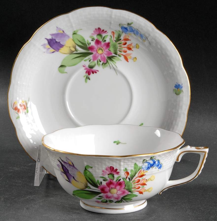 Printemps (BT) Footed Cup & Saucer Set by Herend-1