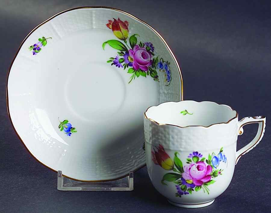 Printemps (BT) Flat Demitasse Cup & Saucer Set by Herend-1