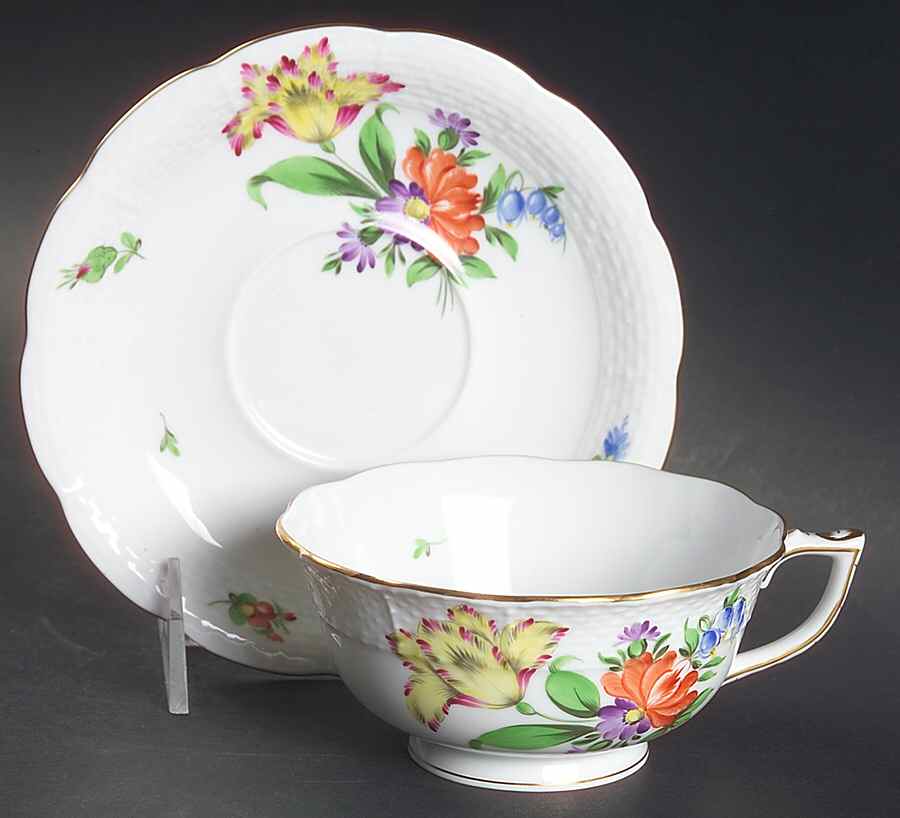 Printemps (BT) Footed Cup & Saucer Set by Herend-1