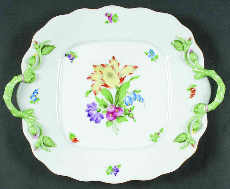 Printemps (BT) Square Handled Cake Plate by Herend-1