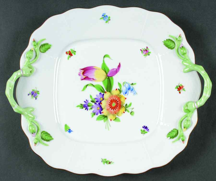 Printemps (BT) Square Handled Cake Plate by Herend-1