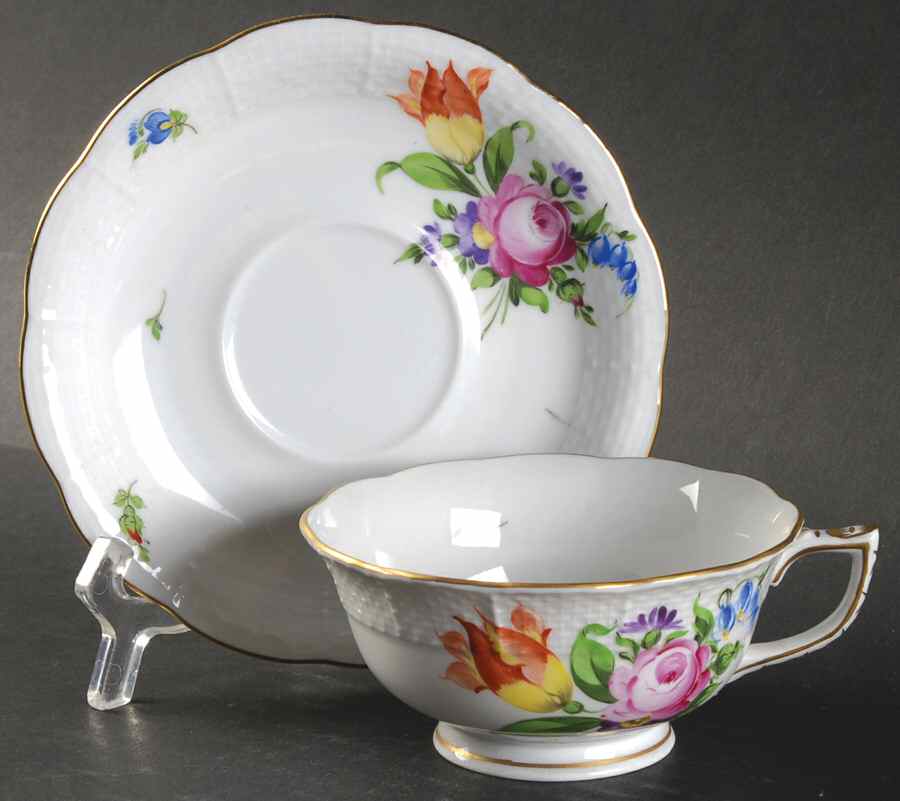 Printemps (BT) Footed Cup & Saucer Set by Herend-1