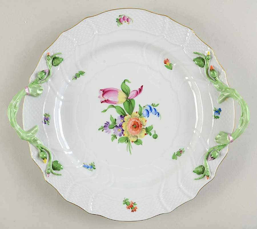 Printemps (BT) 12" Handled Chop Plate (Round Platter) by Herend-1