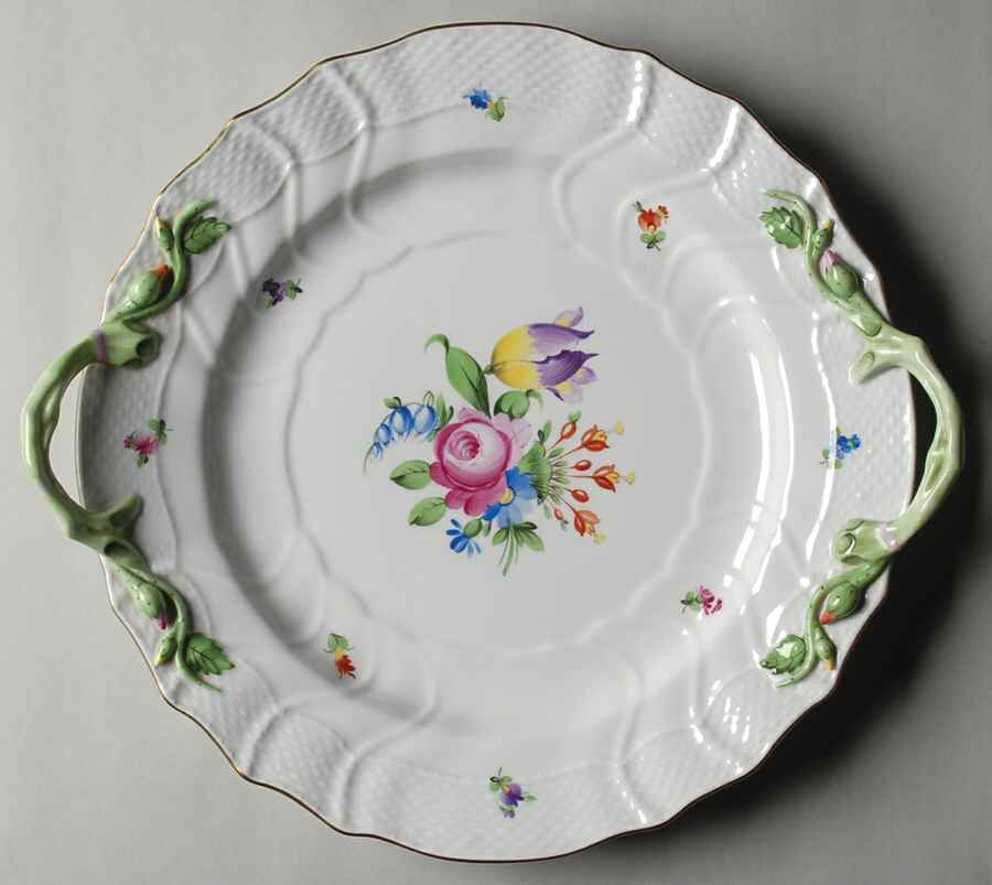 Printemps (BT) 12" Handled Chop Plate (Round Platter) by Herend-1