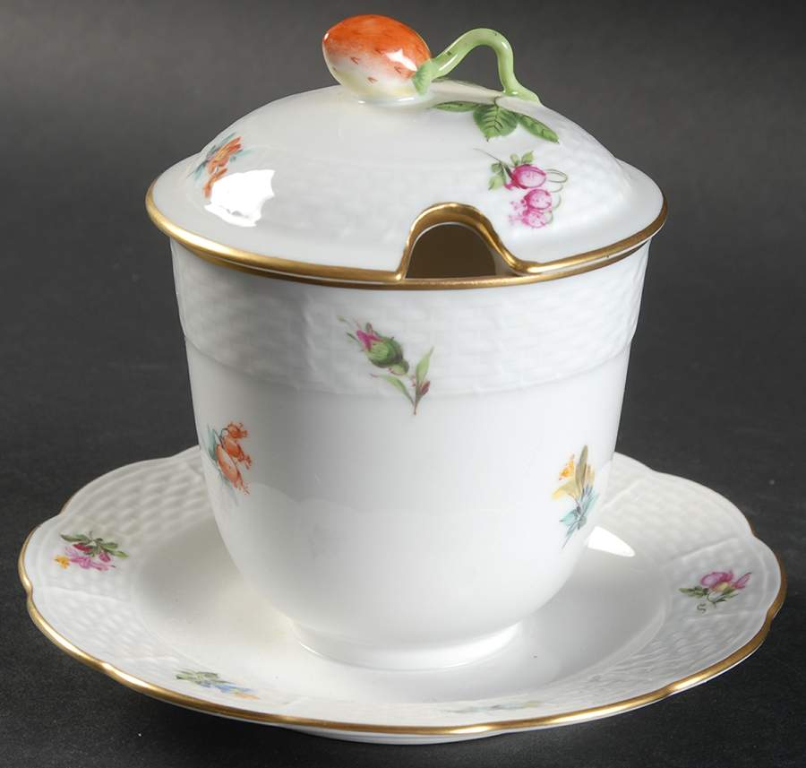 Printemps (BT) Jam/Jelly & Lid W/Underplate by Herend-1
