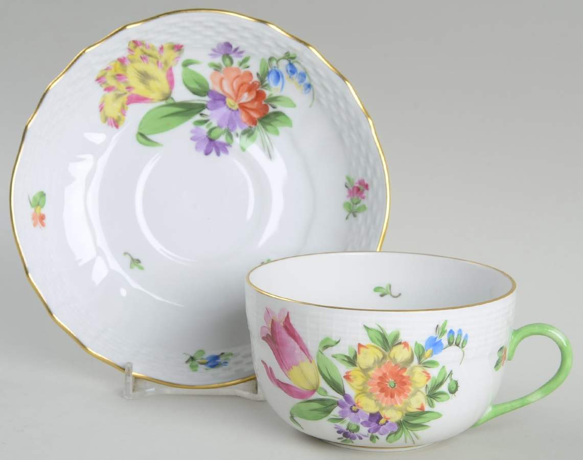 Printemps (BT) Flat Cup & Saucer Set by Herend-1
