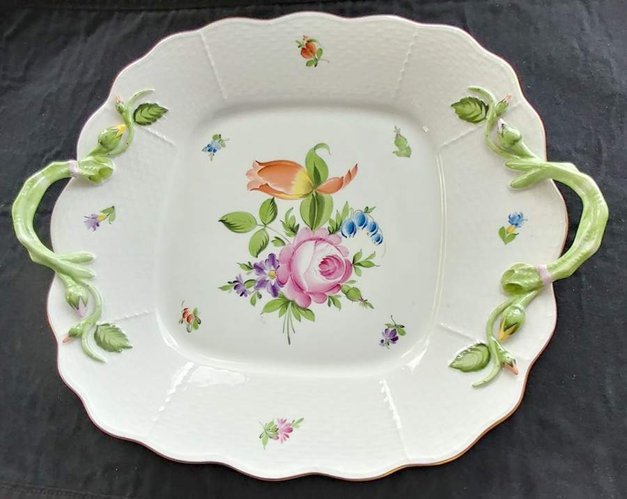 Printemps (BT) Square Handled Cake Plate by Herend-1