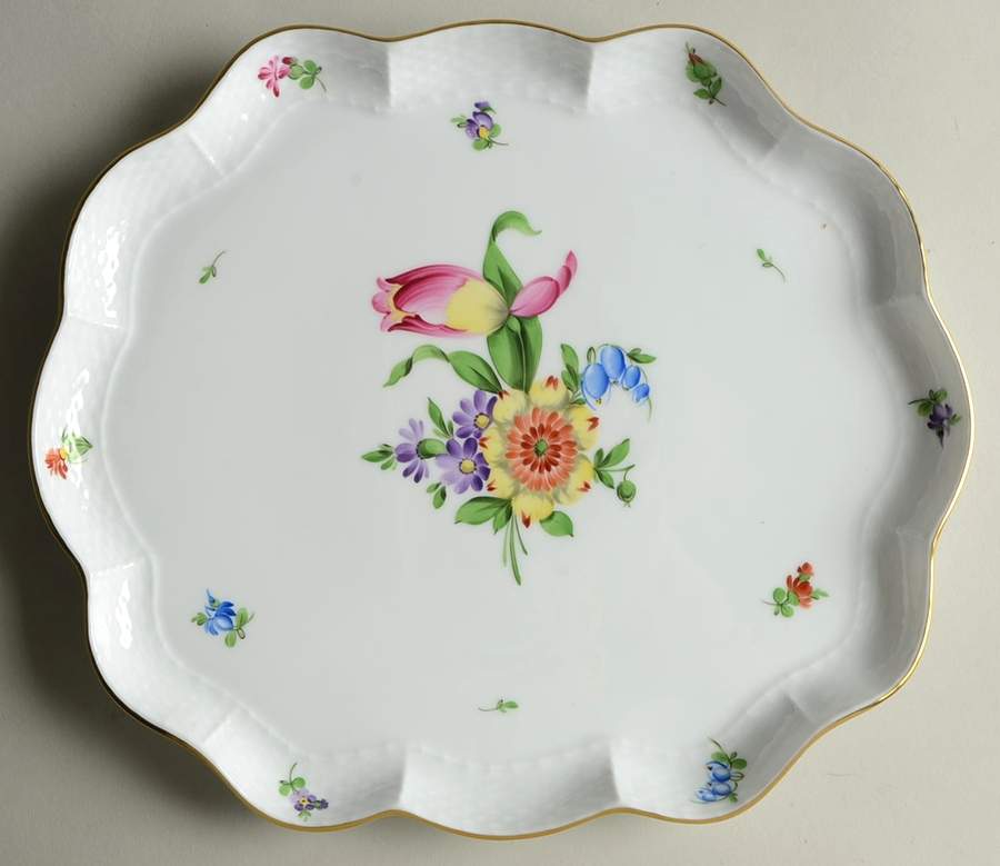 Printemps (BT) Large Scalloped Tray by Herend-1