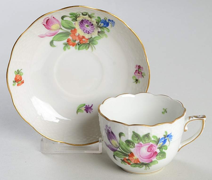 Printemps (BT) Flat Demitasse Cup & Saucer Set by Herend-1