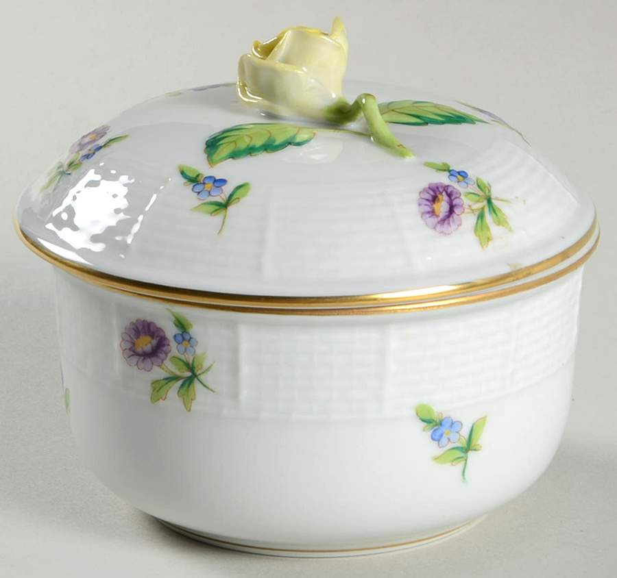 Purple Aster (Ts) Sugar Bowl & Lid by Herend-1