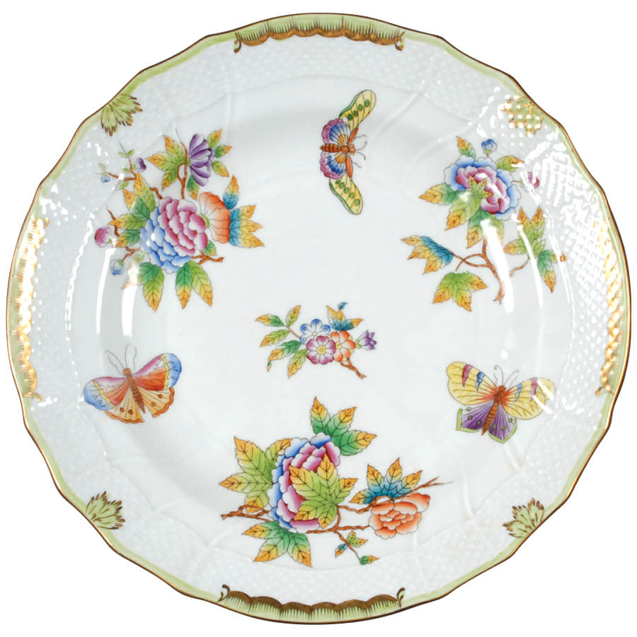 Queen Victoria (Green Border) Dinner Plate by Herend-1