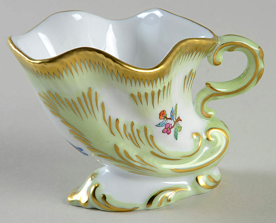 Queen Victoria (Green Border) Petite Sauce Boat by Herend-1