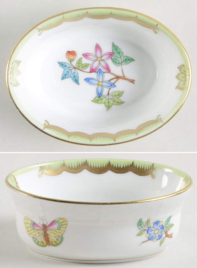 Queen Victoria (Green Border) 3" Mini Bowl by Herend-1