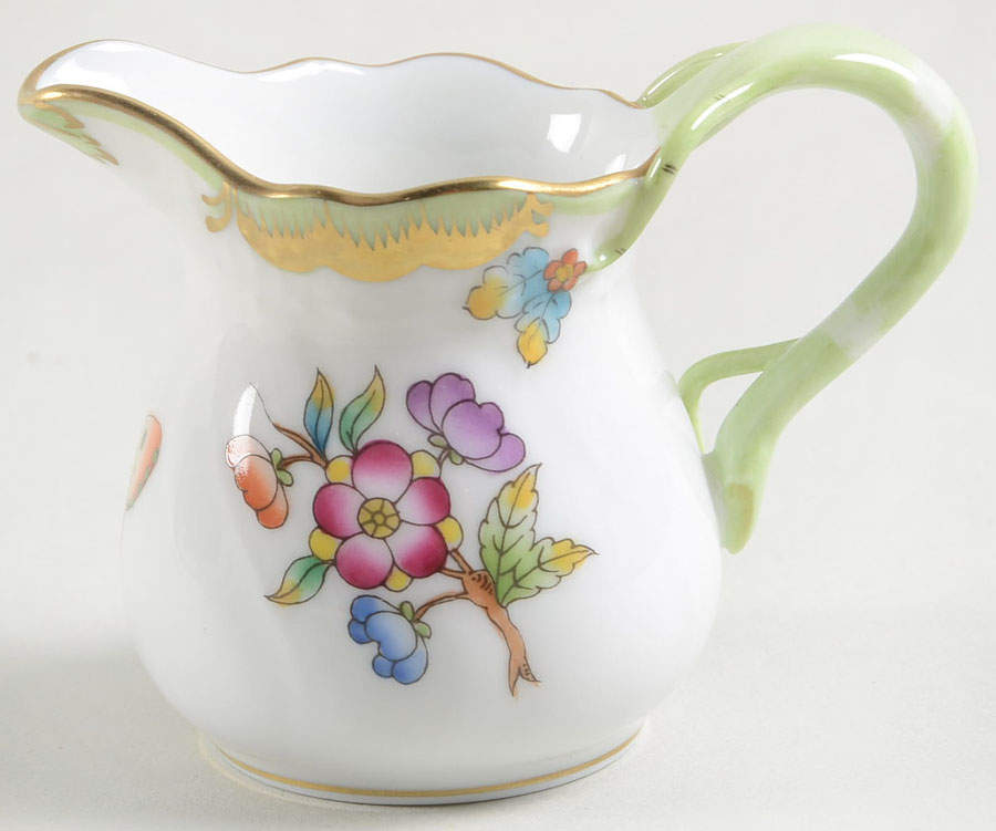 Queen Victoria (Green Border) Individual Creamer by Herend-1