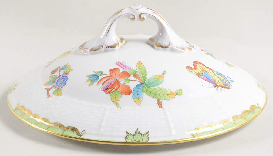 Queen Victoria (Green Border) Lid for Tureen by Herend-1