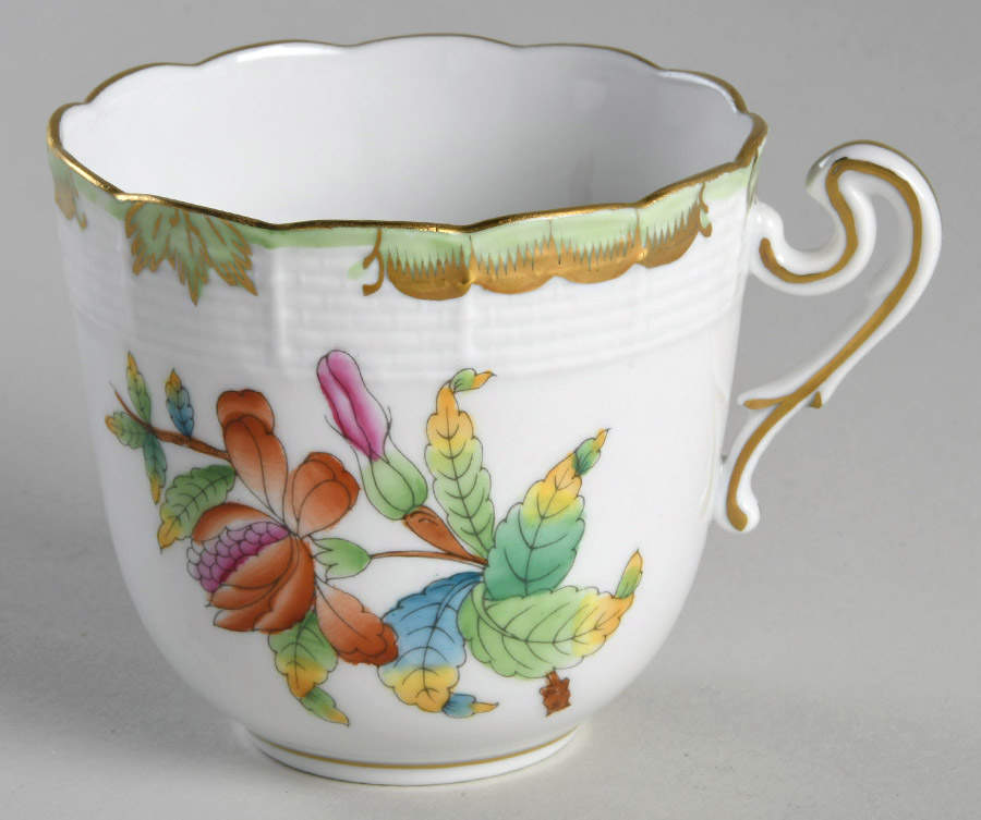 Queen Victoria (Green Border) Chocolate Cup by Herend-1