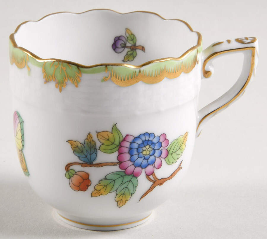 Queen Victoria (Green Border) Flat Demitasse Cup by Herend-1