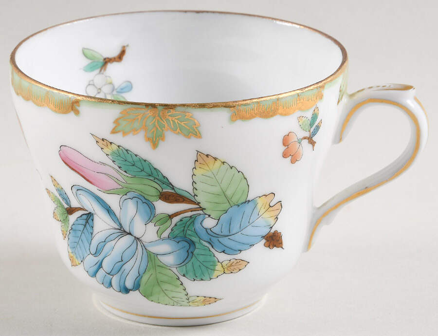 Queen Victoria (Green Border) Flat Cup by Herend-1