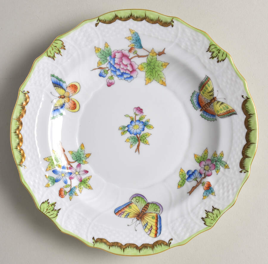 Queen Victoria (Green Border) Salad Plate by Herend-1