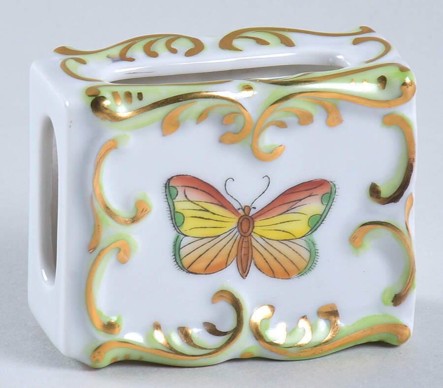 Queen Victoria (Green Border) Match Box Holder by Herend-1
