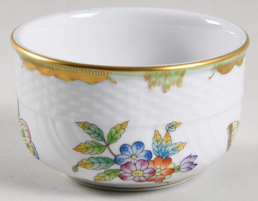 Queen Victoria (Green Border) Mini Sugar Bowl No Lid by Herend-1