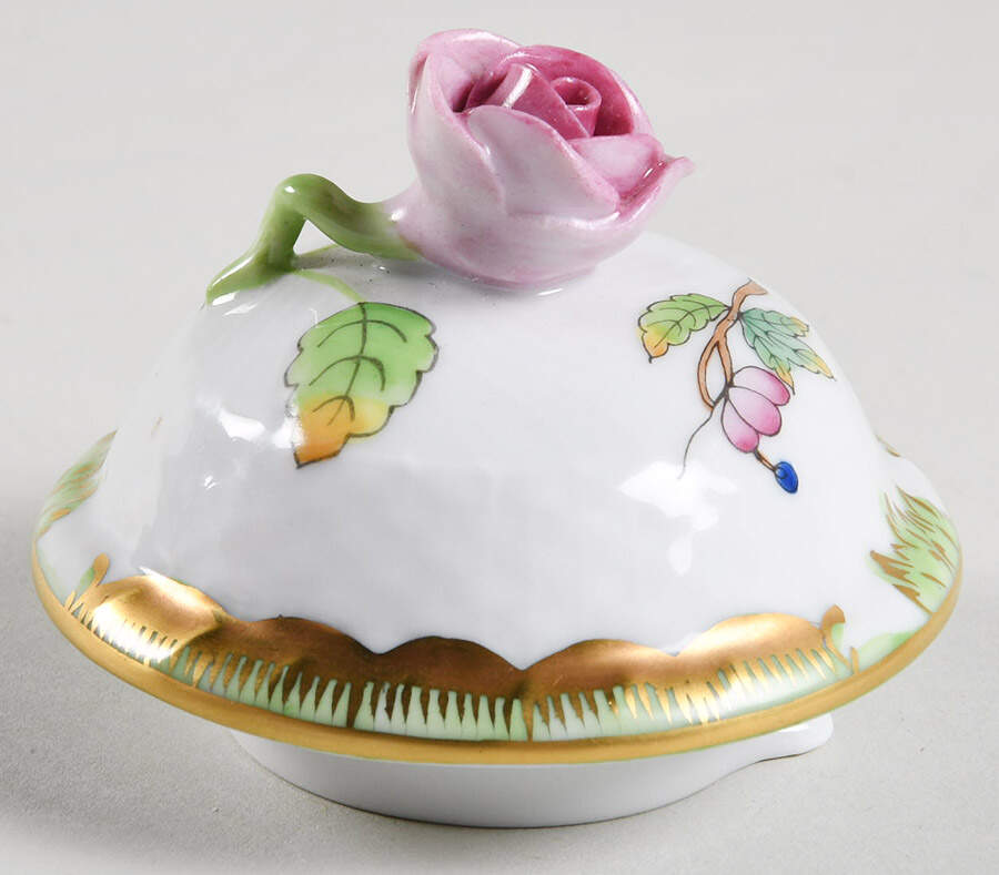 Queen Victoria (Green Border) Lid for Small Coffee Pot by Herend-1