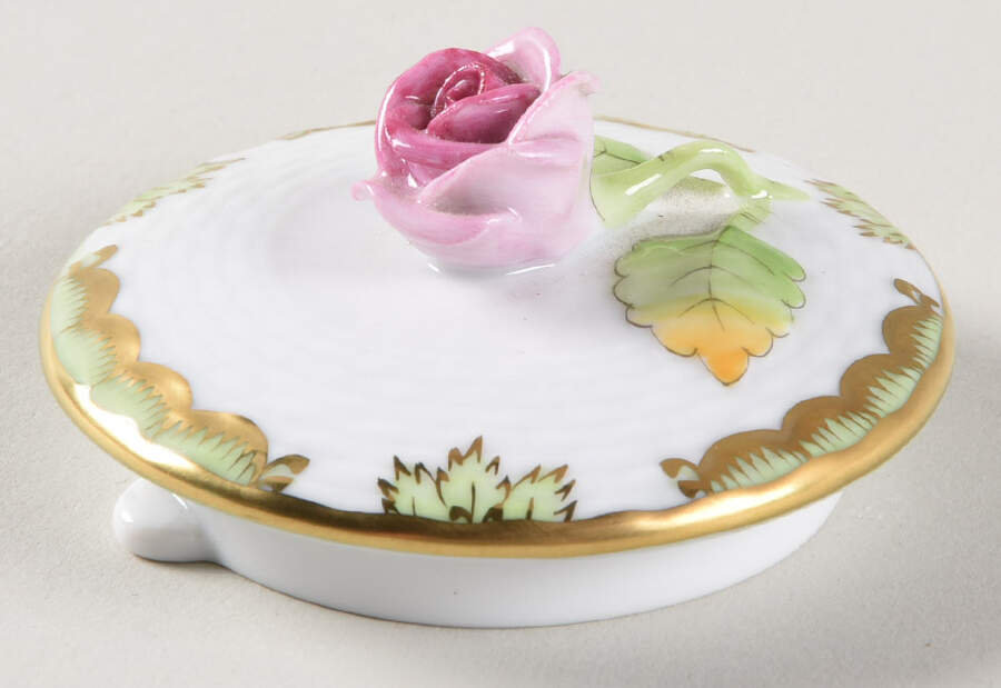 Queen Victoria (Green Border) Lid for Mini Teapot by Herend-1
