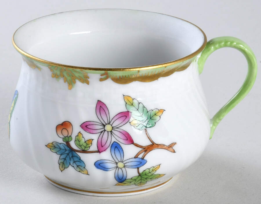 Queen Victoria (Green Border) 2 Pc Pot de Creme No Lid by Herend-1