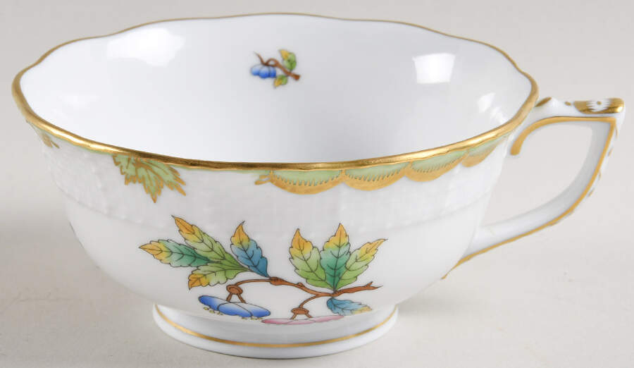 Queen Victoria (Green Border) Footed Cup by Herend-1