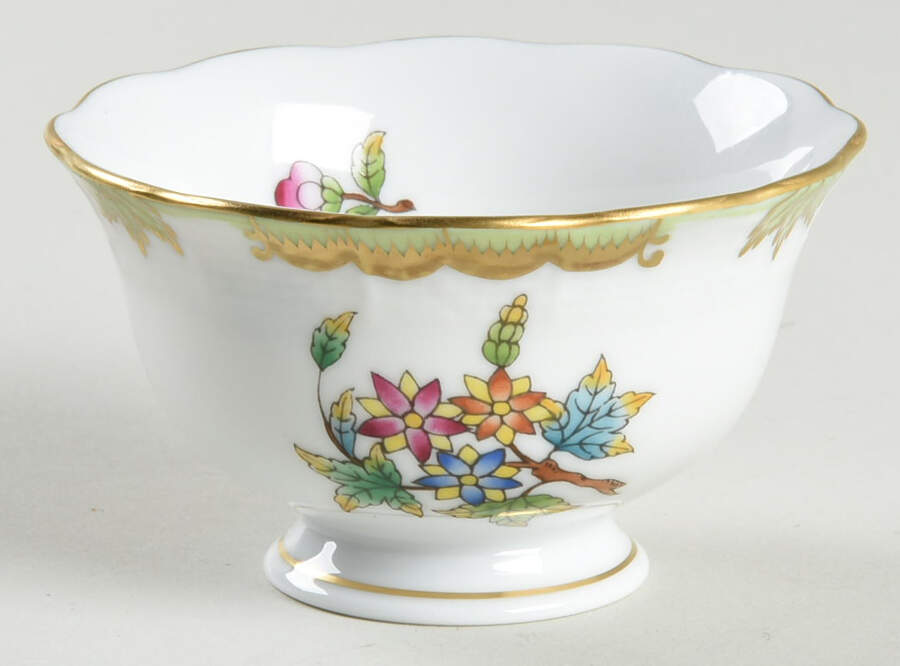 Queen Victoria (Green Border) Individual Open Sugar Bowl by Herend-1