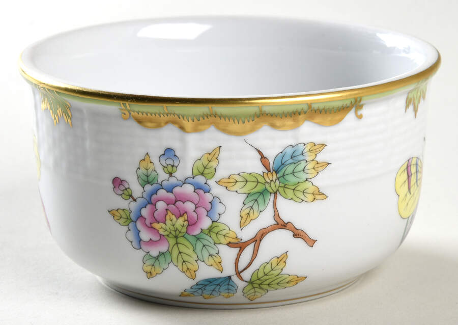 Queen Victoria (Green Border) Sugar Bowl No Lid by Herend-1