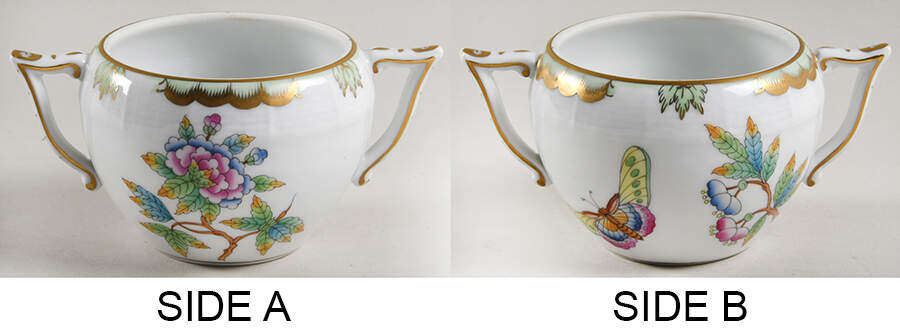 Queen Victoria (Green Border) Sugar Bowl No Lid by Herend-1