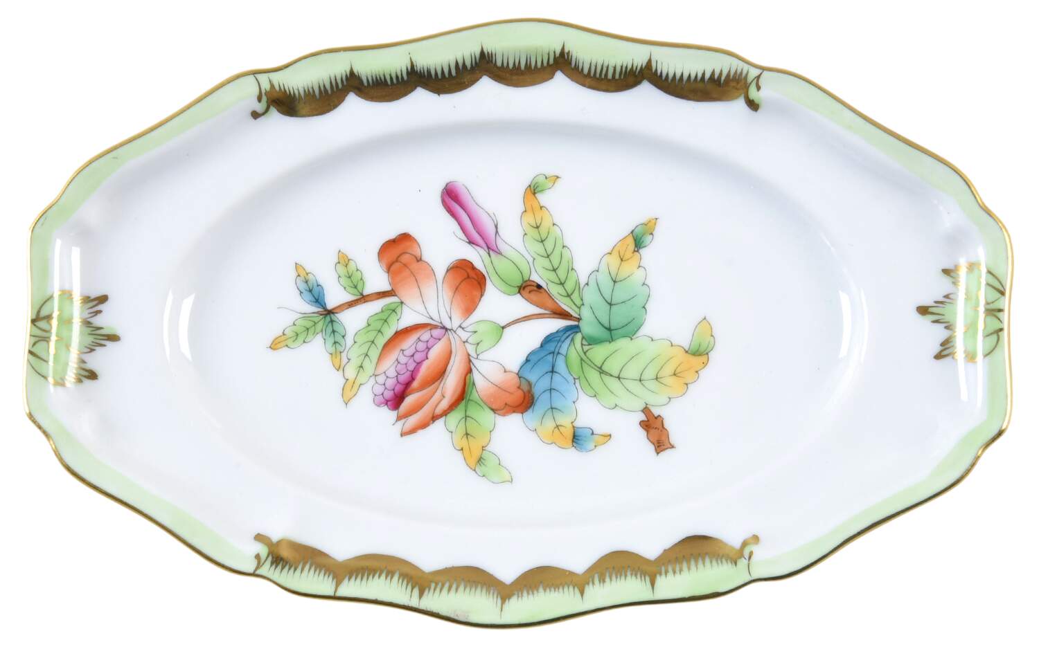 Queen Victoria (Green Border) Tray for Mini Tureen by Herend-1