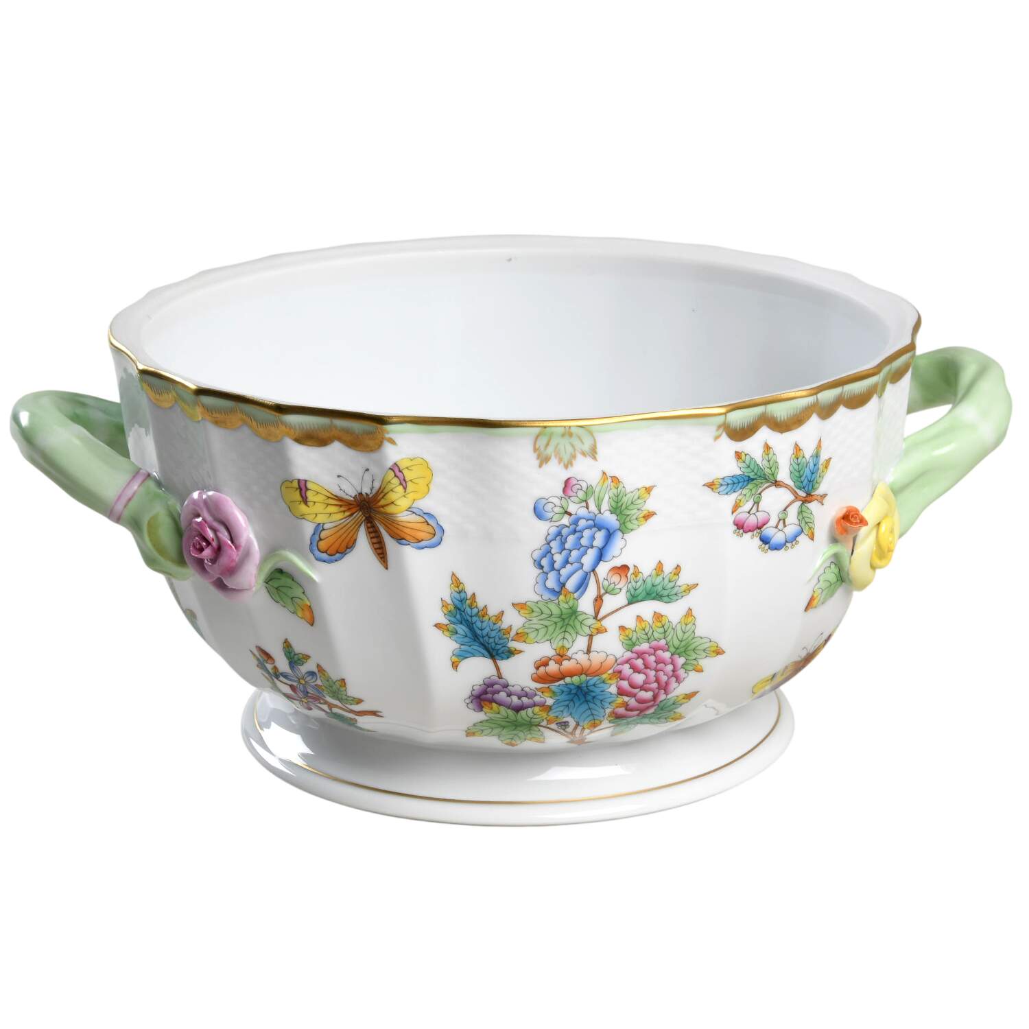 Queen Victoria (Green Border) Tureen No Lid by Herend-1
