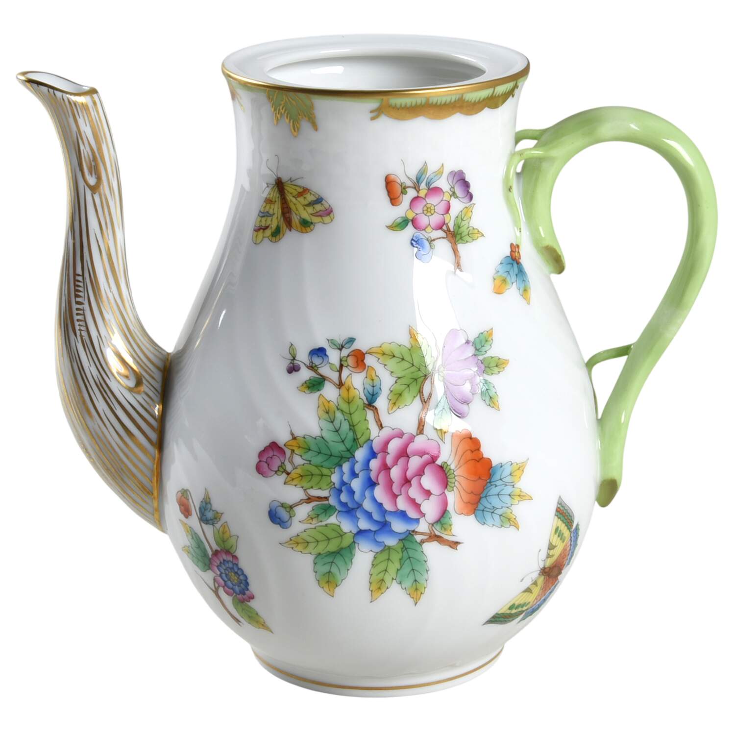 Queen Victoria (Green Border) Coffee Pot No Lid by Herend-1