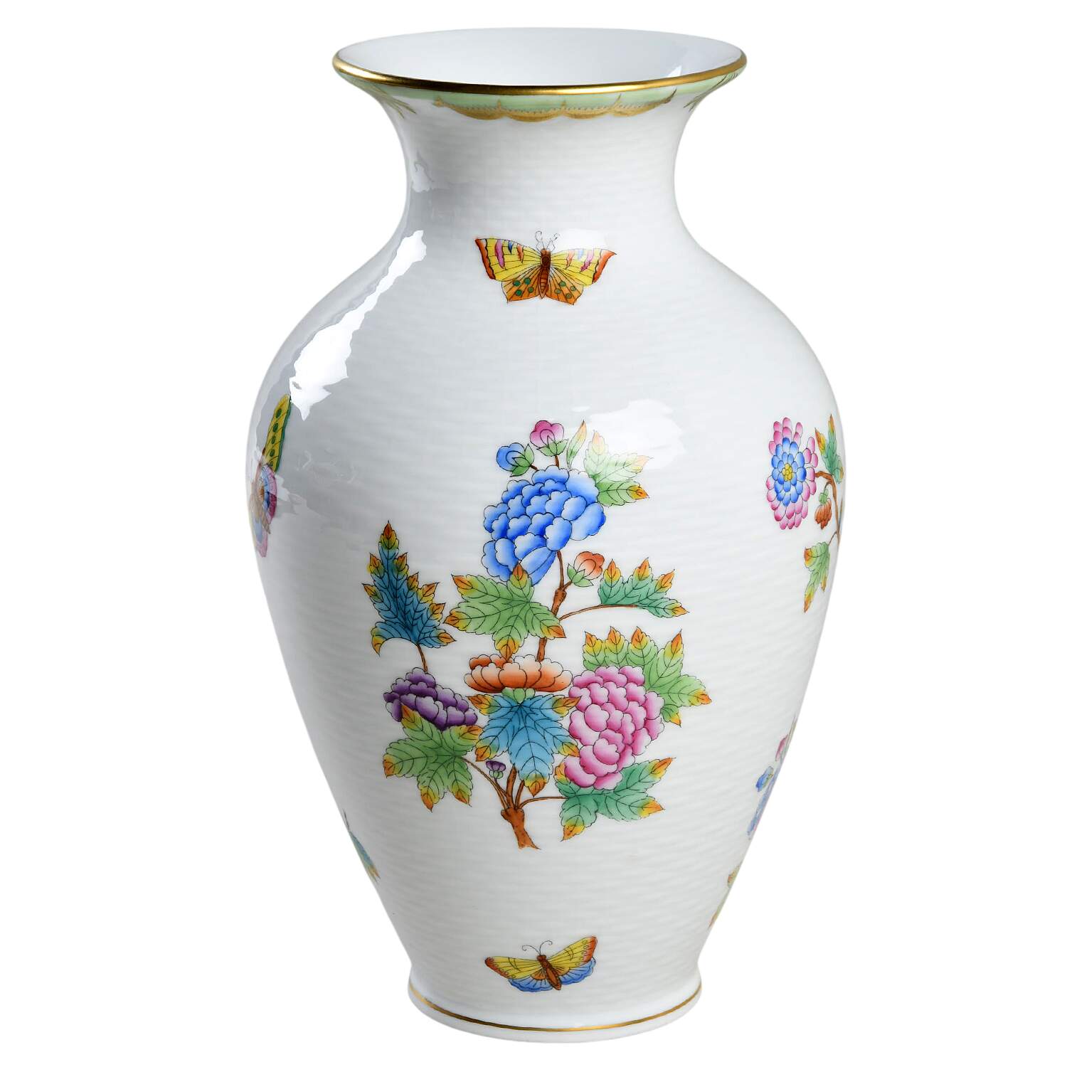 Queen Victoria (Green Border) 9" Vase by Herend-1