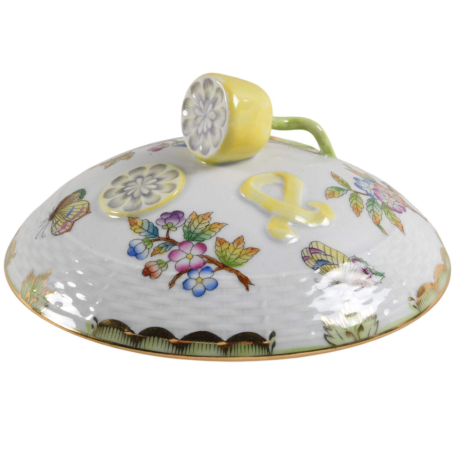 Queen Victoria (Green Border) Lid for Round Vegetable by Herend-1