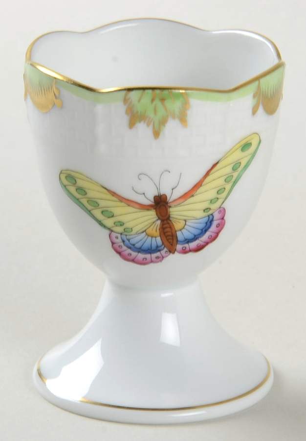 Queen Victoria (Green Border) Single Egg Cup by Herend-1