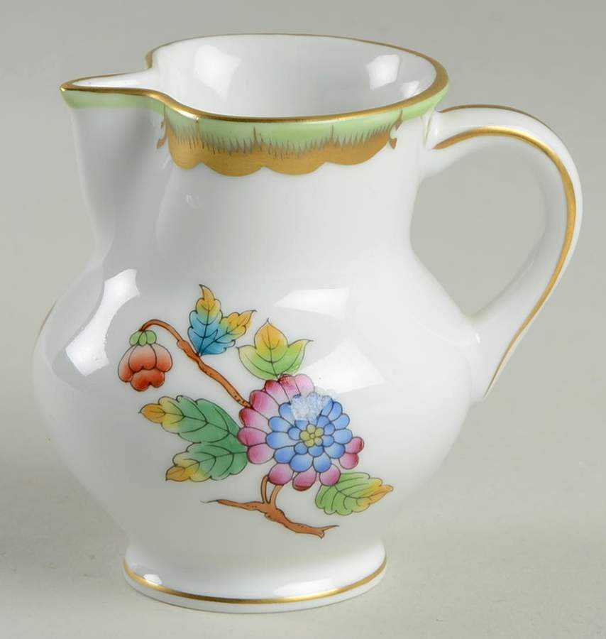 Queen Victoria (Green Border) Mini Creamer by Herend-1