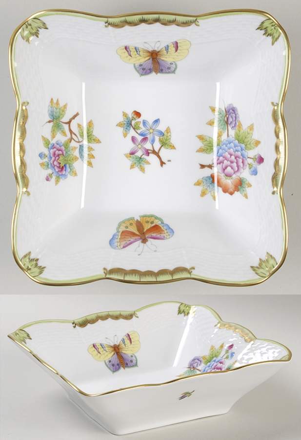 Queen Victoria (Green Border) Individual Salad Bowl by Herend-1