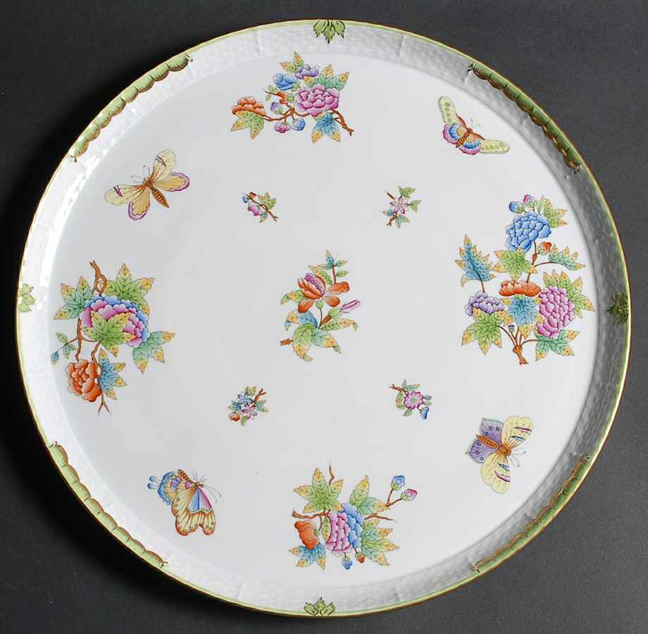 Queen Victoria (Green Border) Tray for 7 Piece Hors D'Ouevre Set by Herend-1