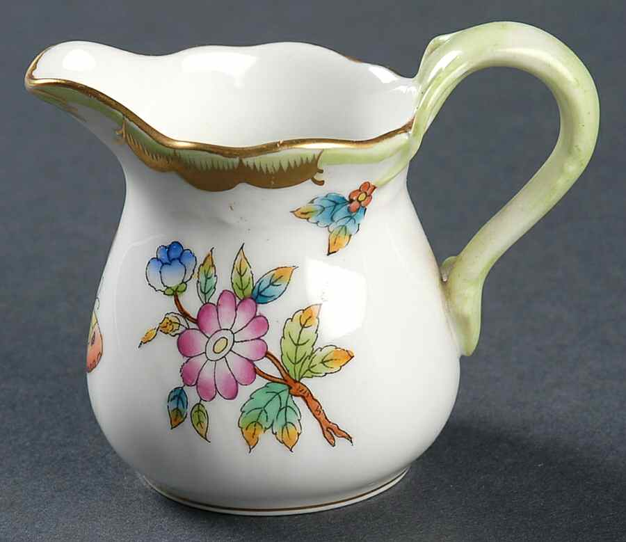 Queen Victoria (Green Border) Individual Creamer by Herend-1