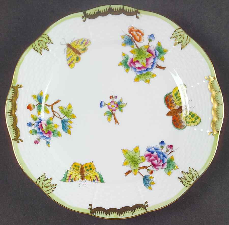 Queen Victoria (Green Border) Bread & Butter Plate by Herend-1