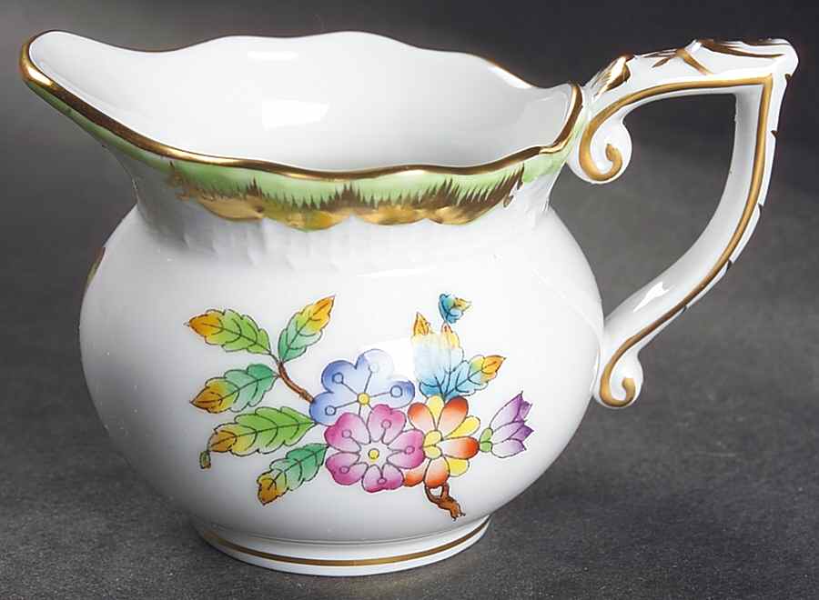 Queen Victoria (Green Border) Mini Creamer by Herend-1