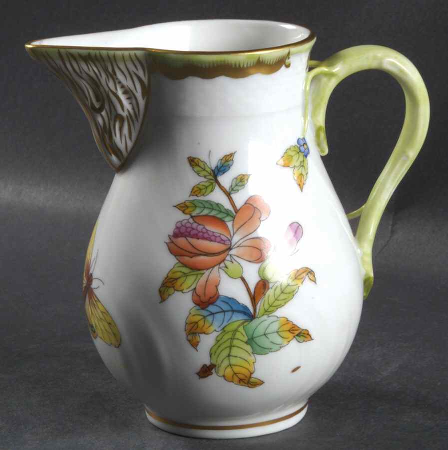 Queen Victoria (Green Border) Creamer by Herend-1