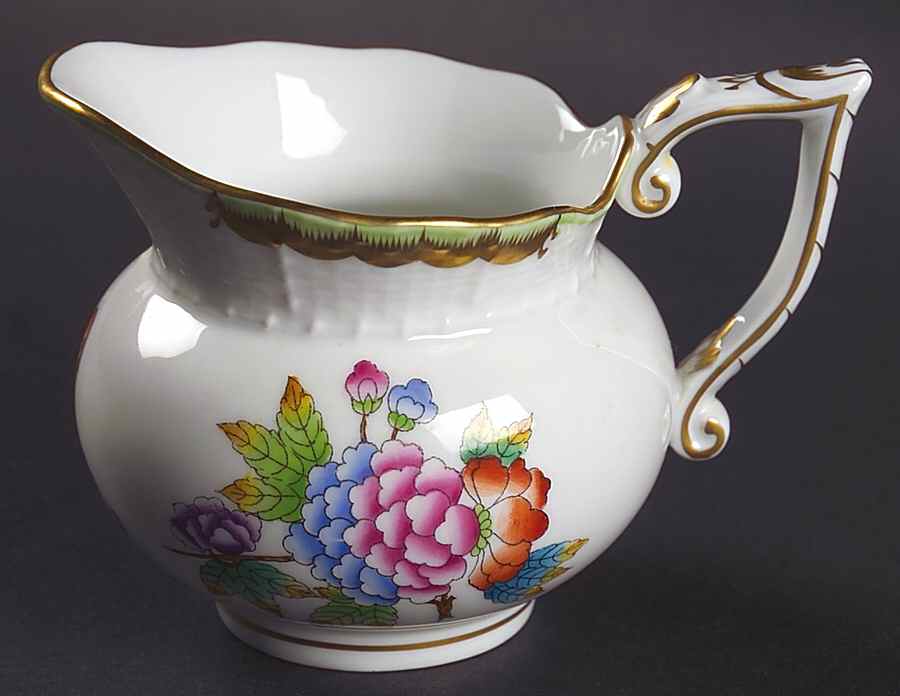 Queen Victoria (Green Border) Creamer by Herend-1