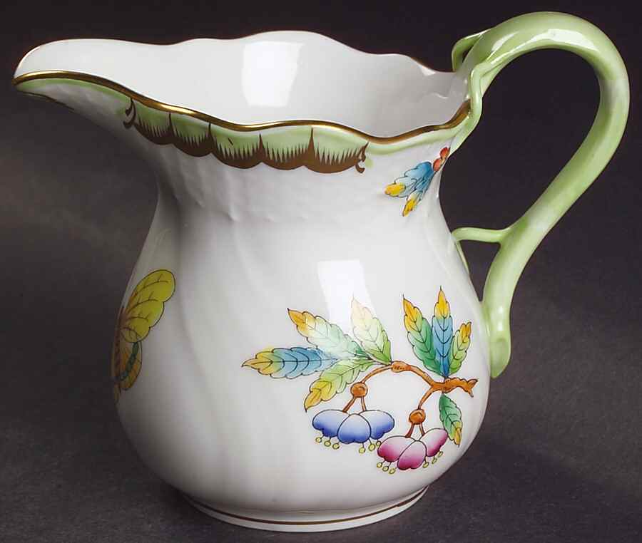 Queen Victoria (Green Border) Creamer by Herend-1
