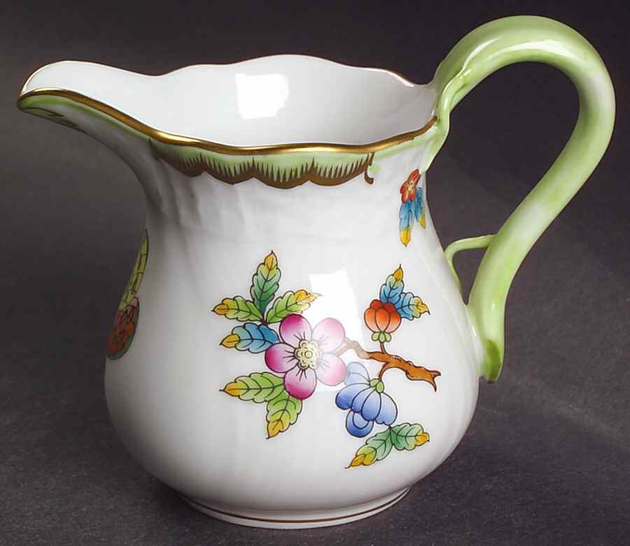Queen Victoria (Green Border) Mini Creamer by Herend-1